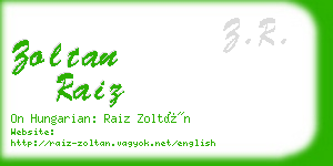 zoltan raiz business card